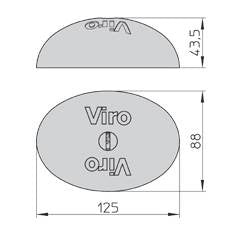 Dimensions et schéma du Vanlock Viro serrure pour les portes des véhicules utilitaires